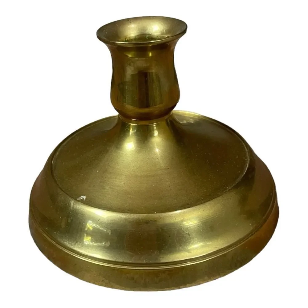 Vintage Brass Mid Century Modern Candle Holder EUC